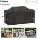 98 Inch Island Grill Cover - 600D Heavy Duty Waterproof All Weather Protection Outdoor Cover,Black
