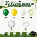 Golf Balloons, 12 Inch Green and Yellow Balloons with 18 Inch Golf Ball Foil Balloon White Yellow Green Confetti Latex Balloon for Men Boys Baby Shower Sport Game Theme Birthday Party Decorations