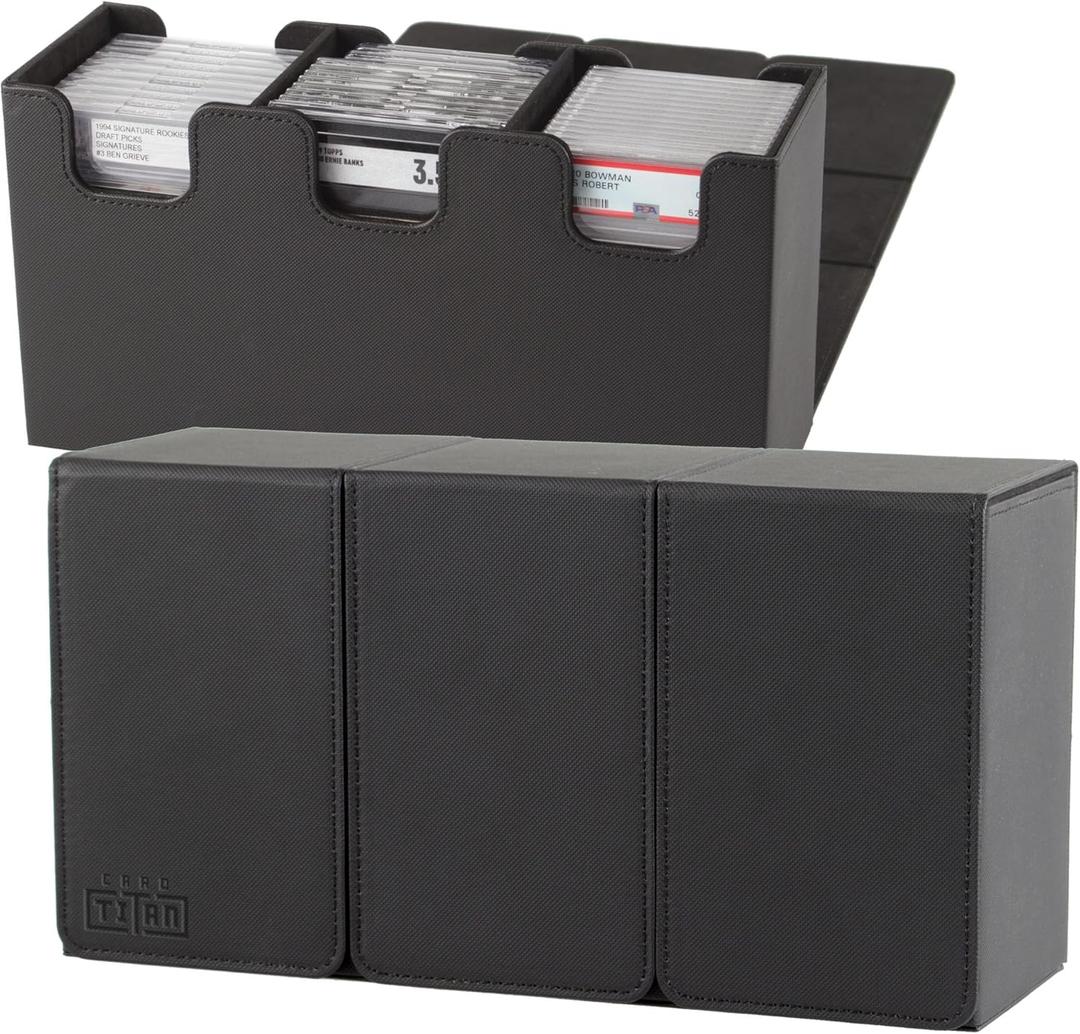 Slab Box Triple Row - Trading Card Storage Box for Graded Sports and TCG Cards - Case Fits PSA, BGS, SGC and CSG Slabs