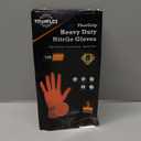 TitanFlex Heavy Duty Industrial Orange Nitrile Gloves, 8mil, Gloves Disposable Latex Free with Raised Diamond Texture Grip, Powder Free, Rubber Glove, Mechanic Gloves,100ct Box (Small)