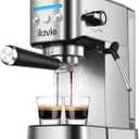 20Bar Espresso Machine, With Milk Frother Steam Wand, 1000ML Removable Water Tank, Ideal for Cappuccino, Latte and Espresso, for Home Use, Silver