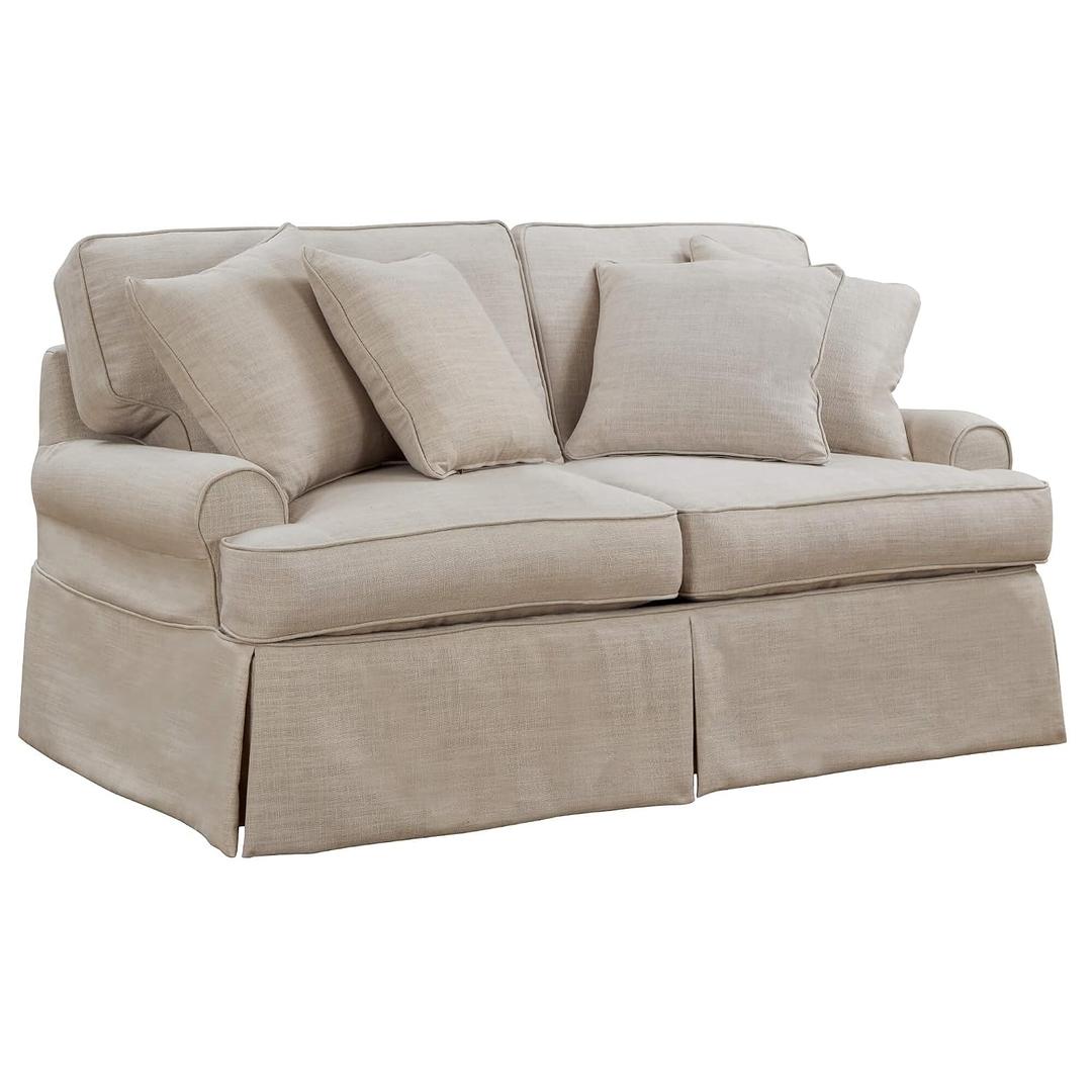 Sunset Trading Horizon Loveseat Slip Cover Set Only, Linen