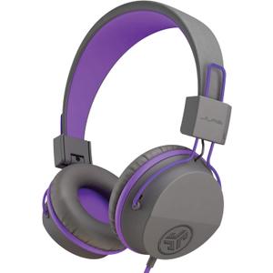 JLab JBuddies Studio On-Ear Kids Wired Headphones, Graphite/Purple, Toddler Headphones, Kid Safe, Studio Volume Safe, Volume Limiter, Folding, Adjustable, Noise Isolation, with Mic