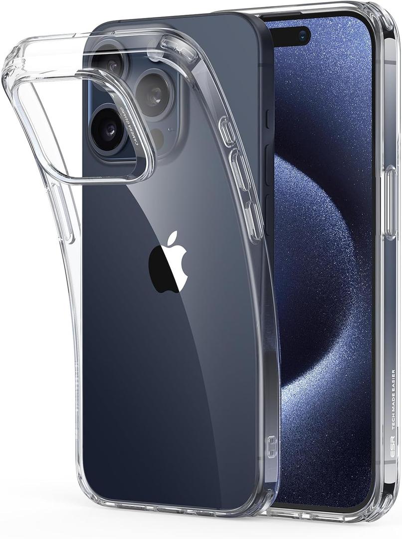 ESR Clear Case for iPhone 15 Case, Shockproof Thin Cover, Yellowing-Resistant Slim Transparent TPU Phone Case, Zero Series, Clear