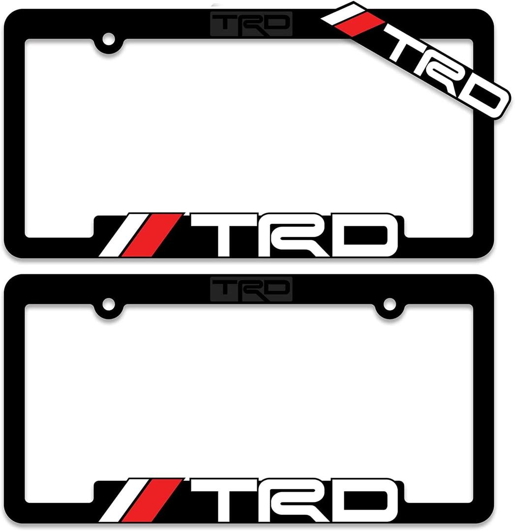 (2) TRD License Plate Frames Toyota Racing Development 3D Letter Frame Brackets (1-Pair)