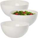 US Acrylic Vista White Plastic Salad and Serving 10-inch Bowls | set of 3 | Reusable, BPA-free, Made in the USA | 135 oz. capacity