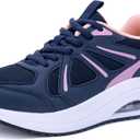 Womens Walking Shoes Arch Support Plantar Fasciitis Shoes Orthotic Tennis Sneakers for Pain Relief (8 Wide, Darkbluepink)