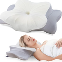 DONAMA Cervical Pillow for Neck and Shoulder,Contour Memory Foam Pillow,Ergonomic Neck Support Pillow for Side Back Stomach Sleepers with Pillowcase