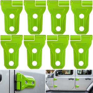 E-cowlboy Door Hinge Cover Trim Exterior Accessories Decoration for 2018-2025 Jeep Wrangler JL JLU Sport Sahara Freedom Rubicon Unlimited & Gladiator JT 2-Door and 4-Door (Green 8PCS)