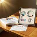 Dog Memorial Gifts for Loss of Dogs, Crystal Suncatcher & Bracelet Remenbrance Gift, Paw Print Sun Catcher Crystals Prisms Hanging Garden Decorations, Pet Sympathy Cat Bereavement Gifts (Blue)