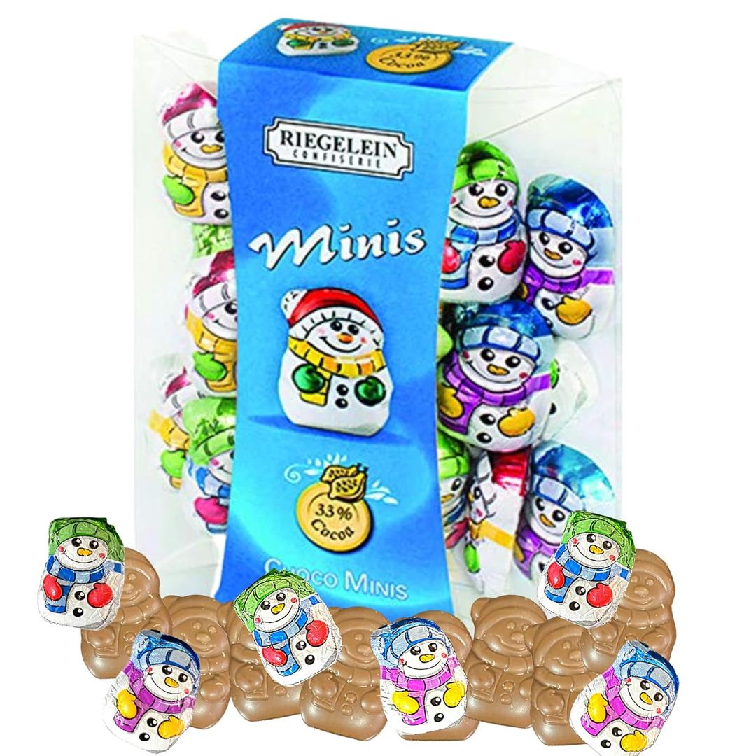 Riegelein Mini Solid Snowmen 33% Milk Chocolate Holiday Stocking Stuffer 3.5 oz (Best By: 07/31/2027)
