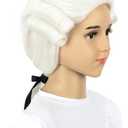 karlery Kids Long Curly White Judge Colonial Powdered Wig Halloween Costume Cosplay Wig