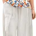 YESNO Women's Casual T-Shirt Summer Short Sleeve Loose Fit Tops Crew Neck Side Slits Tees BEC,Size L, White Color