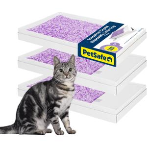 PetSafe ScoopFree Disposable Crystal Cat Litter Tray - Easy Cleaning Box - Refill Tray for Automatic Litter Box - Lavender Scent - 4.3 lb Bags - 3 Pack