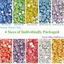 Small Round Iridescent White Mosaic Tiles for Crafts, 300g/150 Pieces Iridescent Glass Penny Round Tiles for Flowerpots, Handmade Home Decor, White