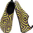 Metog Men Women Water Shoes Quick-Dry Aqua Socks Barefoot Slip-on for Beach Swim Sport Surf Yoga Exercise (8-8.5 Women/7-7.5 Men, Spiral Yellow)