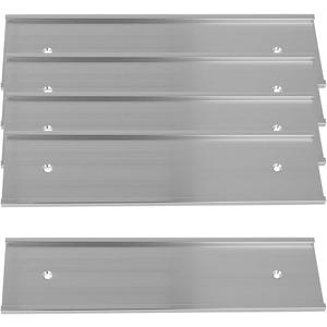 2" x 8" Aluminum Wall Mounted Name Plate Holder - Set of 5 - Office Business Door Sign Holder - Wall or Door - Silver