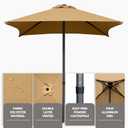4.9ft Mini Square Patio Umbrella - UV 50+ Waterproof & Easy Setup | Outdoor Table Umbrella for Deck, Balcony, Garden, Lawn, Backyard, Market