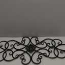 Sintosin Black Wrought Iron Wall Decor 32" x 13", Hanging Flower Scroll Metal Wall Art Decor, Living Room Wall Decor, Vintage House Decorations for Indoor Outdoor Fireplace Bedroom