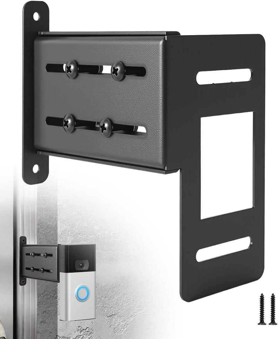 Adjustable Doorbell Extender Fits for Ring Doorbell 2nd Gen, Heavy Duty Stainless Steel Brick Wall Mount Extension, 3.55.9 Inch Telescoping Design for Wider View