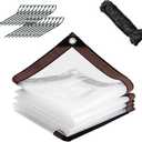 WOVTE 10x20 FT Clear Tarp Heavy Duty Waterproof, Clear Tarps with Grommets, Clear Plastic Tarp with Reinforced Edge for Patio, Garden, Greenhouse, Chicken Coop-Transparent Tarpulin