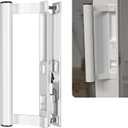 Sliding Glass Door Handle Set 6-5/8" Round Handle Ergonomic Grip Perfect for Patio, Glass Door, Balcony, and Replacement Projects (White Non-Keyed)
