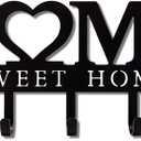 WIPHANY Metal Key Holder Hooks Organizer Rack 5.9x13 inches Wall Mounted Decor for Entryway Front Door Kitchen Hallway Garage Mudroom Office with Screws and Anchors