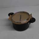 EATEX Pasta Pot with Strainer Lid - 5 Quart Multipurpose Stock Pot, Simmer Spaghetti Pot with Pasta Strainer Lid - Twist & Lock Handles, Nonstick Ceramic Stainless Steel Pot, Tempered Glass Lid Black