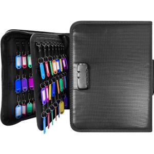 150 Position Key Organizer with Combination Lock, Waterproof Fireproof Zippered Key Case, Key Holder Box for Rental Management Real Estate Sales Hotel Executives