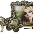 YONGYAN Retro Carriage 3.5x5 Inch Picture Frame Desktop Home Decoration Anniversary Photo Frame Display for Beloved (Copper)