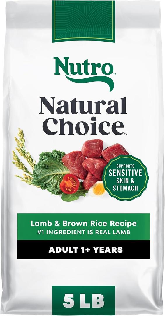 Nutro Natural Choice Dry Dog Food, Adult Dog Food Dry Lamb and Brown Rice Recipe, 5 lbs. (EXP 10/06/26)