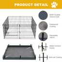 Foldable Dog Playpen,36in 8 Panels Metal Pet Exercise Fence with Bottom Pad
