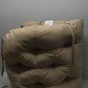 Blazing Needles Polyester Solid Twill Swivel Rocker Chair Cushion, 48" x 24", Toffee