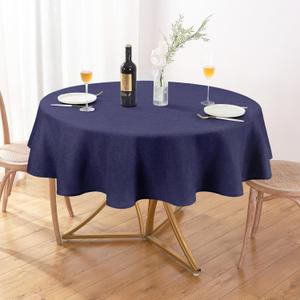 AUSSPVOCT Textured Tablecloth Round 54 Inch Waterproof Spill-Proof Wipeable Navy Blue Table Cloth Wrinkle Free Fabric Dining Table Cover for Birthday Party Farmhouse Outdoor Kitchen Tabletop Cover AUSSPVOCT Textured Tablecloth Round 54 Inch Waterproof Spill-Proof Wipeable Navy Blue Table Cloth Wrinkle Free Fabric Dining Table Cover for Birthday Party Farmhouse Outdoor Kitchen Tabletop Cover