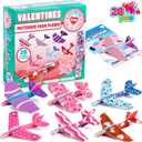 JOYIN 28 Valentine's Day Foam Airplanes for Kids, Greeting Cards with Punchline for Kids School Classroom Exchange Prizes Gift Supplies, Planes Party Favor