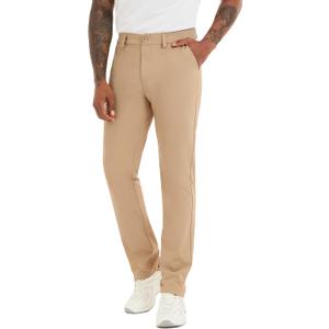 Mens Slim Fit Golf Pants, Lightweight Comfortable Dress Pants Slacks Trousers for Work & Casual with Pockets, 30"/32"/34" (Beige)