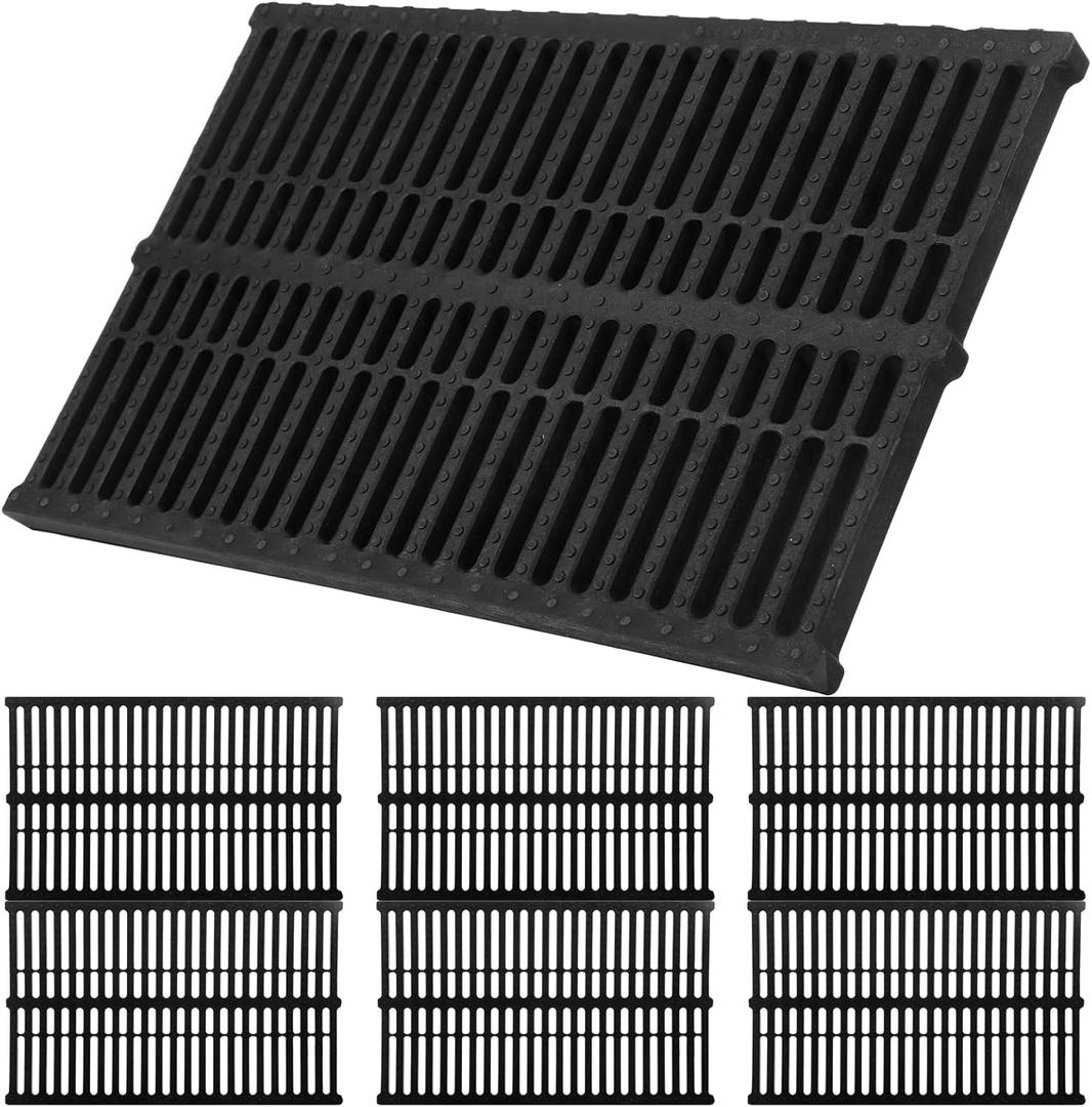 6 Pack Polymer Plastic Channel Drain Grate 19.7 x 11.8 x 1 in Durable Trench Drain Cover,Total Length 118 in Sewer Grates,Outdoor Drainage Grates for Yard Fence,Farm,houseside