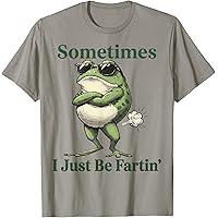 Sometimes I Just Be Farting Funny Vintage Frog Graphic TShirt, M