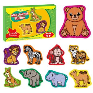 9 Packs Large Piece Jigsaw Puzzles for Toddlers 1-3,Kids Wild Animal Puzzle Ages 3-5,Baby Farm Dinosaur Puzzle,Preschool Educational Montessori Toys for 3 Year Old,Kindergarten Matching Puzzle  Pack of 2