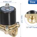 MECCANIXITY Brass Electric Solenoid Valve, 1/2" NPT 24V DC Air Valve Normally Closed for Water Gas Fuel Diesel Oil