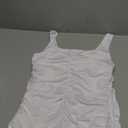 BEAGIMEG Women's Sexy Tank Top Bodycon Ruched Sleeveless Basic Midi Party Dress (Large, White)