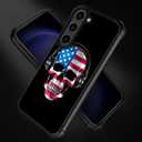 CARLOCA Compatible with Samsung S23 Plus Case,American DJ Skull Samsung Galaxy S23 Plus Cases Graphic Design Shockproof Anti-Scratch Drop Protection Case