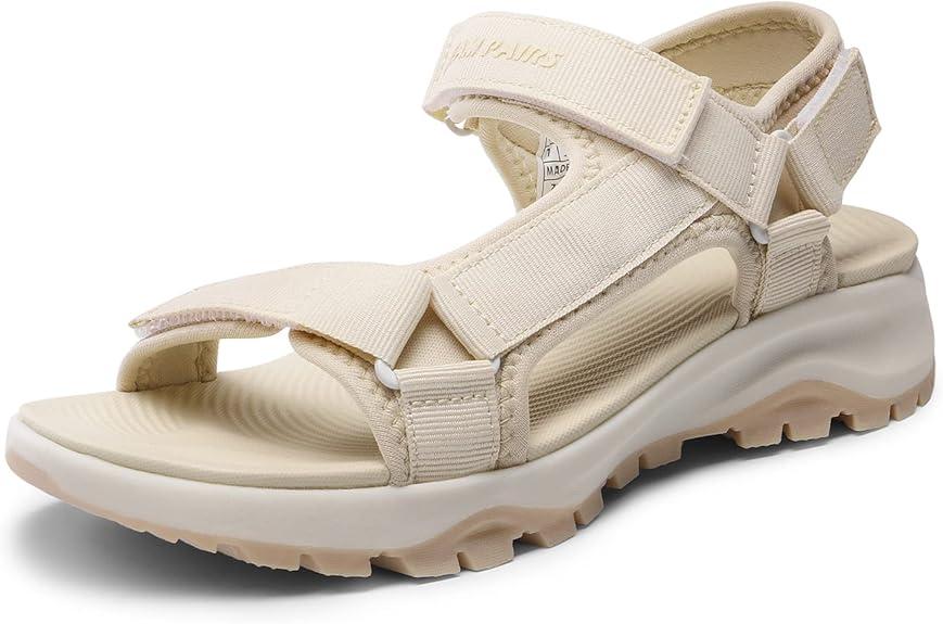 DREAM PAIRS Women's Sandals Open Toe Lightweight Summer Shoes Walking Casual Outdoor size 8 Beige
