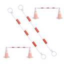 AIWFL 2 Pack Retractable Traffic Cone Bar from 3.8ft to 6.56ft, Expandable Traffic Cone Bar for Parking Lots Reflective Safety Cone Barrier Bar for Road Construction White/Red
