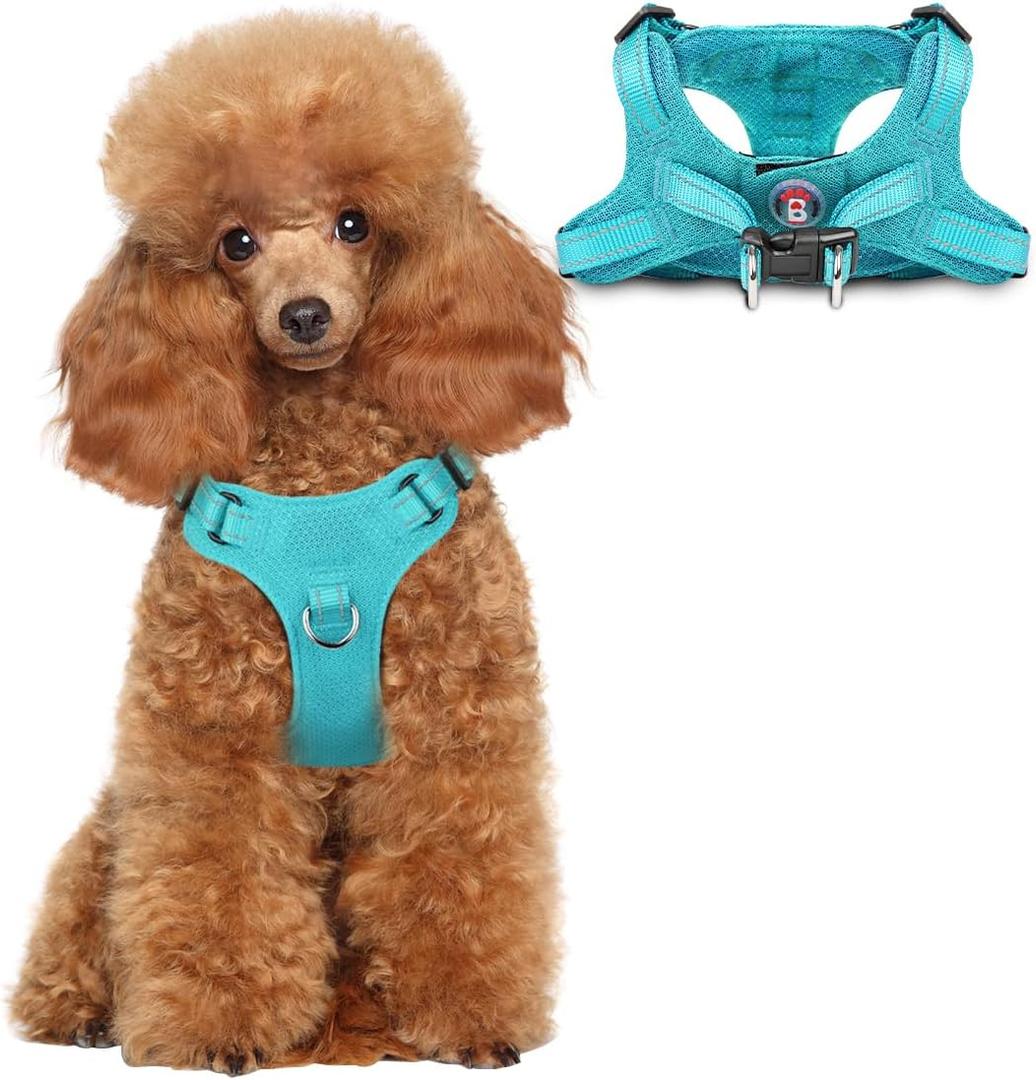 Dog Harness Step in Dog Vest Harness, Reflective Adjustable Puppy No Pull Harness Breathable Soft for Small and Medium Dogs Cats, Ocean Blue, XS Dog Harness Step in Dog Vest Harness, Reflective Adjustable Puppy No Pull Harness Breathable Soft for Small and Medium Dogs Cats, Ocean Blue, XS