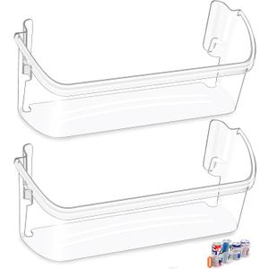 [2 PACK] UPGRADED 242126602 Refrigerator Door Bin Shelf Replacement For Frigidaire Door Shelf Replacement -LFSS2612TF0 LFSS2612TF4 Frigidaire Door Bin Bottom Shelf Parts 2421266 PS12364199 Shelves