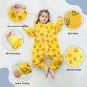 MICHLEY Toddler Flannel Sleeping Sack with Feet,Long Sleeve Baby Sleeping Bag 3-Way Zipper Super Warm Wearable Blankets for Girls & Boys 5-6Years