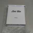 SUBEKYU Magnetic Lint Bin for Laundry Room, Wall Mounted Metal Lint Box Holder Trash Can with Lid for Dryer,Lint Basket for Laundry Room Organization,White