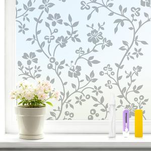 SOMWISE Frosted Window Privacy Film, Day and Night, Static Cling, 23.5X 78.5