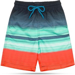 KAILUA SURF Boys' Swim Trunks Quick Dry Board Shorts with Mesh Liner (7 Years, E29)